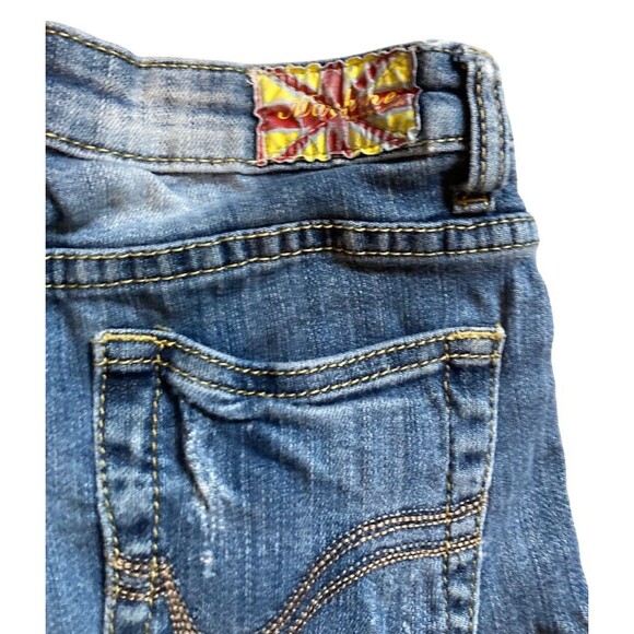 machine nouvelle mode distressed blue denim stretchy shorts M cotton beach boho - Picture 4 of 15